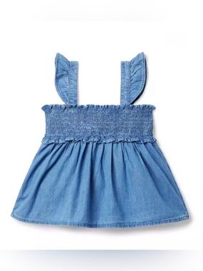 NWOT Janie and Jack Ruffle Smocked Camisole Top in Denim Blue Size: 3T|Vacation
